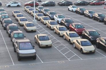 Tesla Cybercabs Without Steering Wheels Spotted at Giga Texas