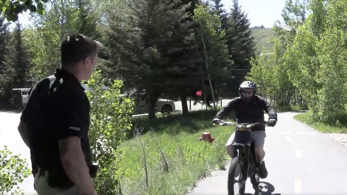 E-motorcycle on a trail.