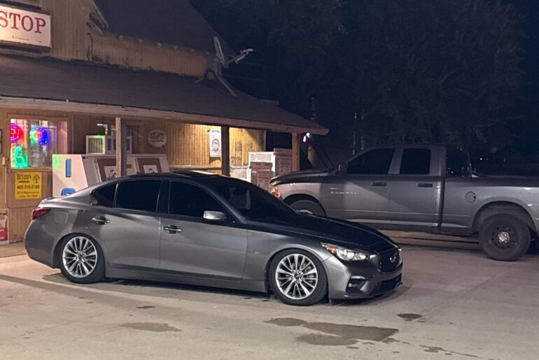 This is my Q50 3.0 on rev9s they are not maxed out but I wanna go lower I have the Z1 Skidplate due to having a plastic oil pan I love the car but idk what I wanna do with it next any advice or suggestions would be amazing thank you 😌