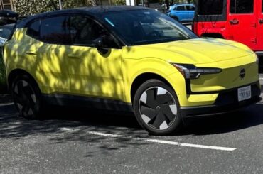 An Volvo EX30 which is now discontinued and some cars from today.