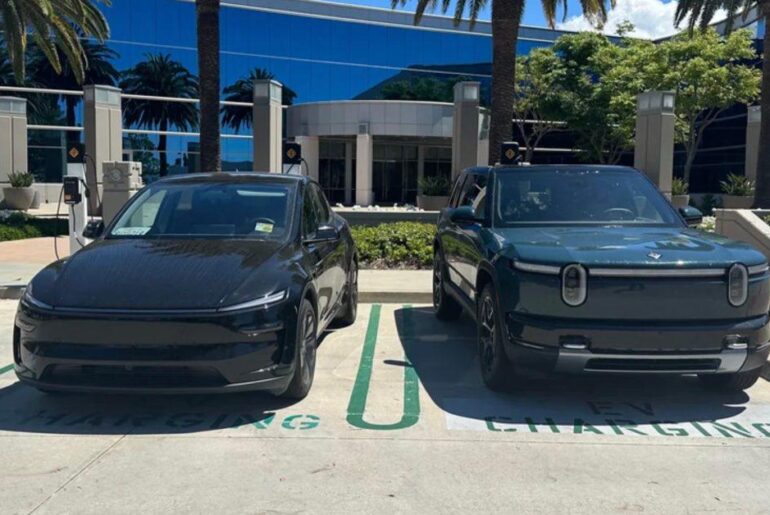 Rivian R2 vs Tesla Model Y spotted side-by-side: Detailed size comparison