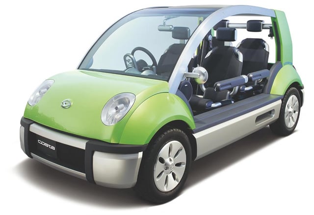 The Daihatsu Costa was a playful, lightweight concept car debuted at the 2005 Tokyo Motor Show. Designed as a "breezy" beach or resort runabout, it drew inspiration from the structure of sandals and beach loungers.