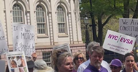 Group Rallies For Registration of E-Bikes at City Hall