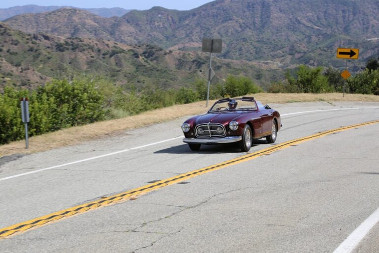 So lucky to catch this 1 of 2 [1951 Ferrari 212 Export Vignale Cabriolet] ripping up the local hills
