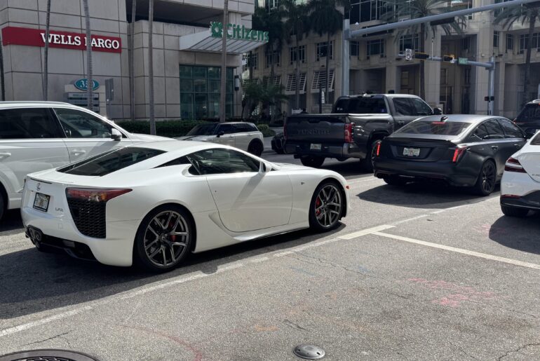 [Cadillac CT5V-BW] followed by a [Lexus LFA]
