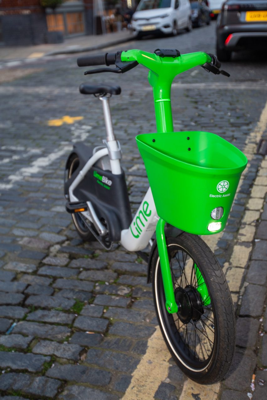 Front view of new Lime bike