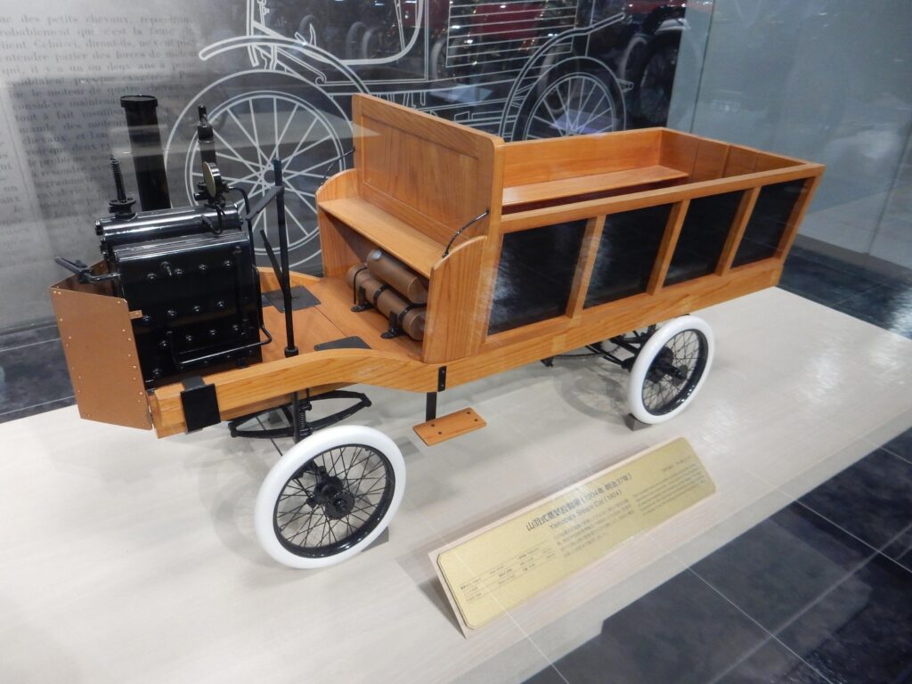 Japan - 1/5 scale model of 1904 Yamaba steam car (seen Dec. 2024)