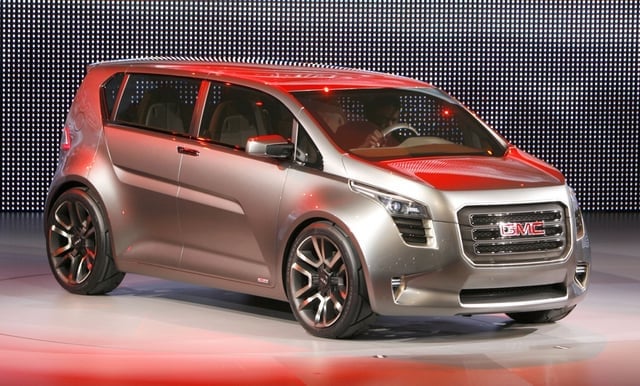 2010 GMC Granite Concept, this car's dimensions were close to that of a Honda Fit and had a modular design, being able to turn into a pickup, it had a turbocharged 1.4 liter Ecotec engine that pushed out 138 horsepower and was linked to a 6-speed automatic