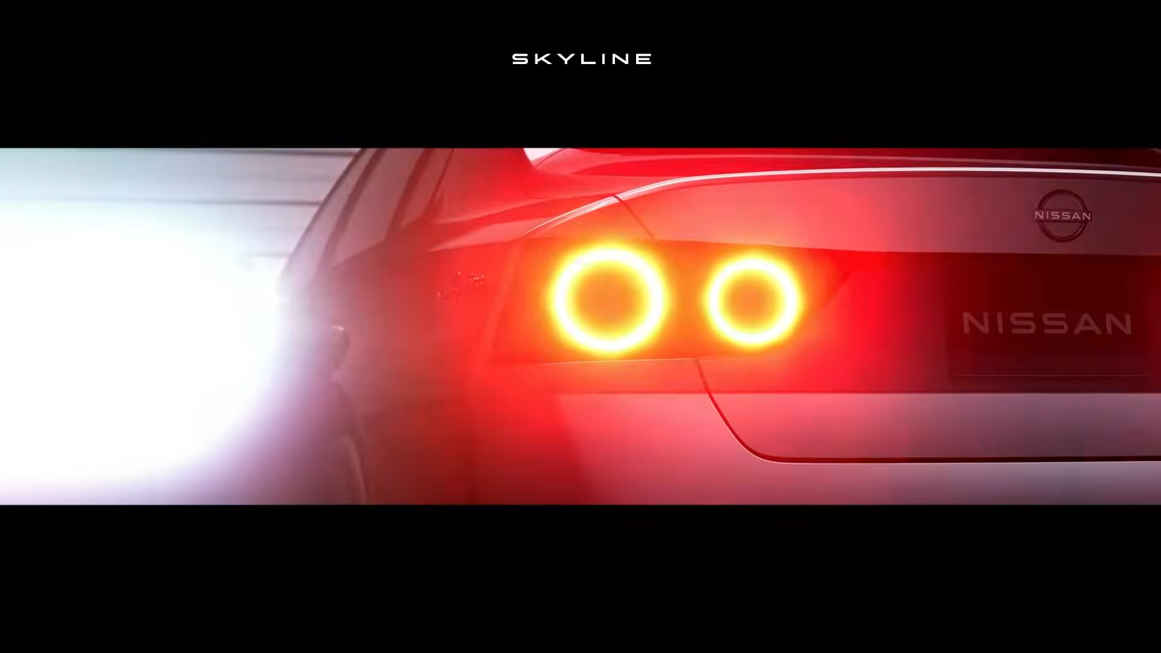 Skyline Teaser Rear lights illuminated