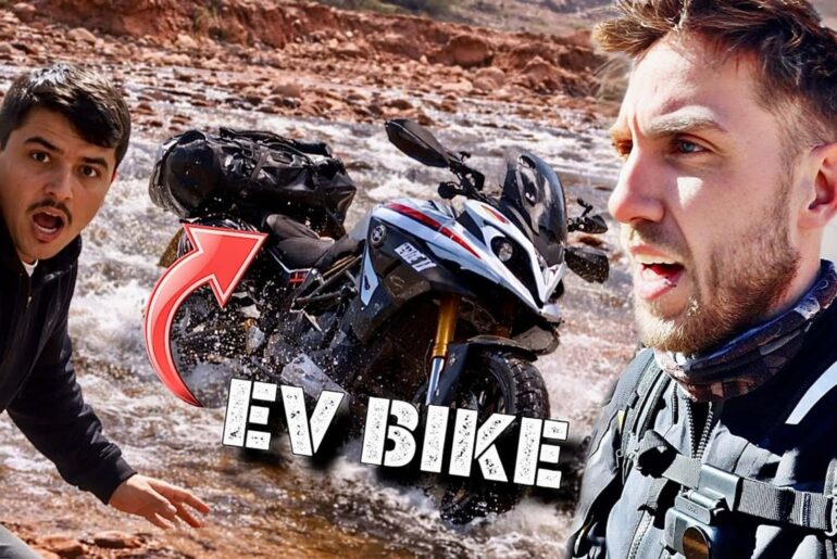 Ever Wonder What An EV Motorcycle Water Crossing Would Be Like? Here You Go