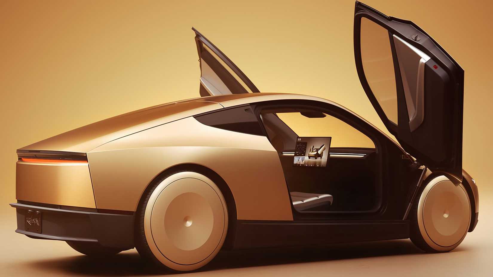 2024 Tesla Robotaxi rear, three-quarter