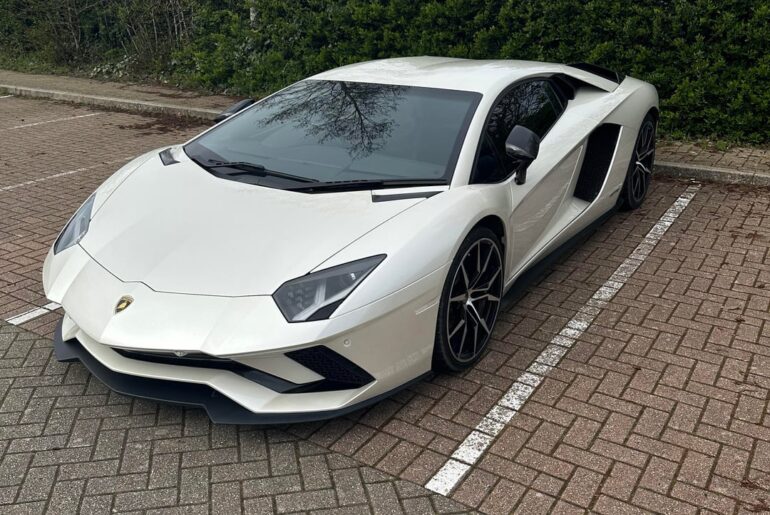 [Lamborghini Aventador] at the local gym