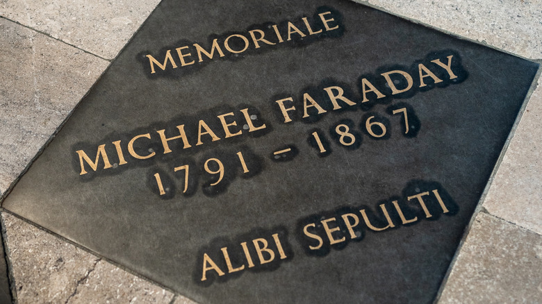 Michael Faraday Memorial Plate on the ground