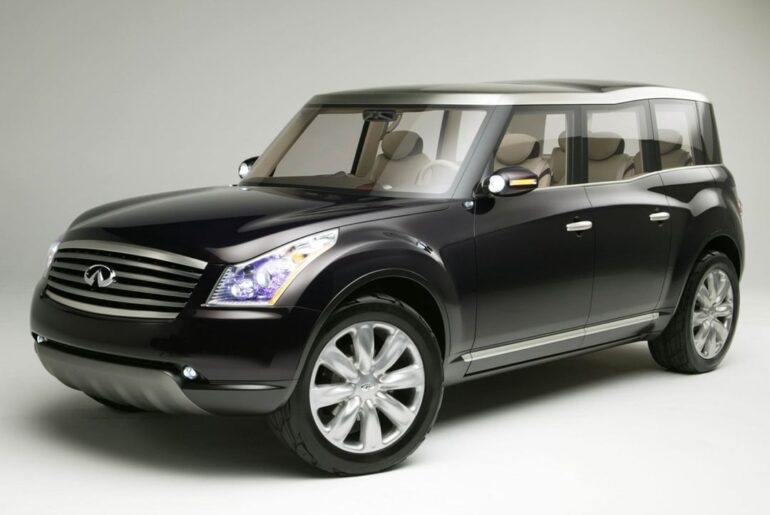 Infiniti Kuraza was a luxury SUV concept car that debuted at the 2005 North American International Auto Show in Detroit. Designed to explore the future of luxury vehicle interiors, it prioritized maximum interior space and passenger comfort over traditional utility.