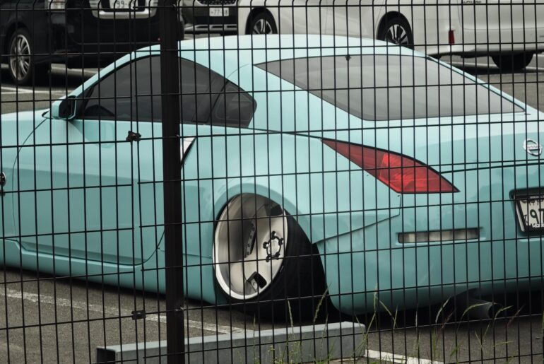 I saw a car with it's wheels installed in a way that makes total sense.