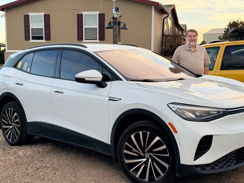 Jason Widdoss says he could not afford to drive to work if he didn’t have an electric vehicle.