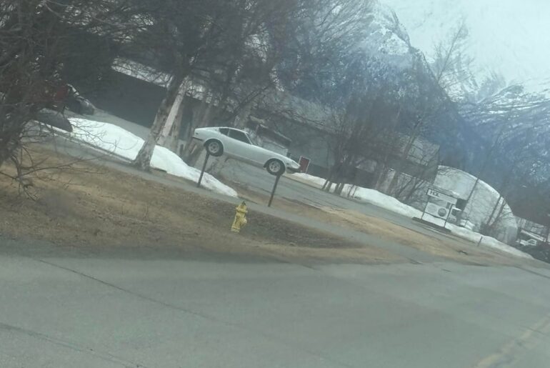 In front of a towing business in Palmer Alaska.