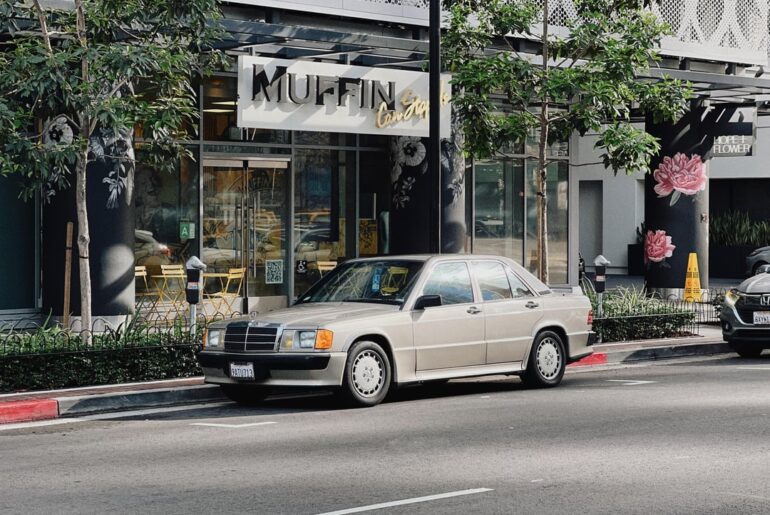 [Mercedes 190E 2.3-16] street-parked in DTLA