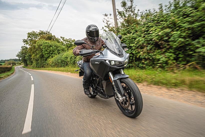 Zero electric motorcycle ridden on road
