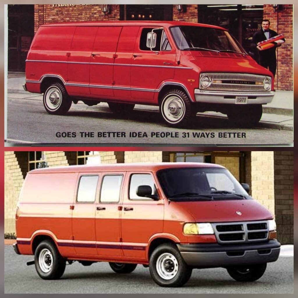 The first and final model years for the Dodge Ram Van, 1971 and 2003, built on the same platform or a single generation. Yeah, this market segment is notorious for decades long generations