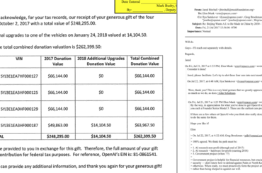 OpenAI Tesla receipts and other Musk v. Altman documents.