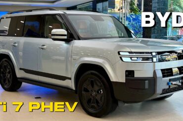 2026 BYD Ti 7 Plug In Hybrid- 1.5L Ultimate Luxury SUV | Titanium Color Exterior Interior