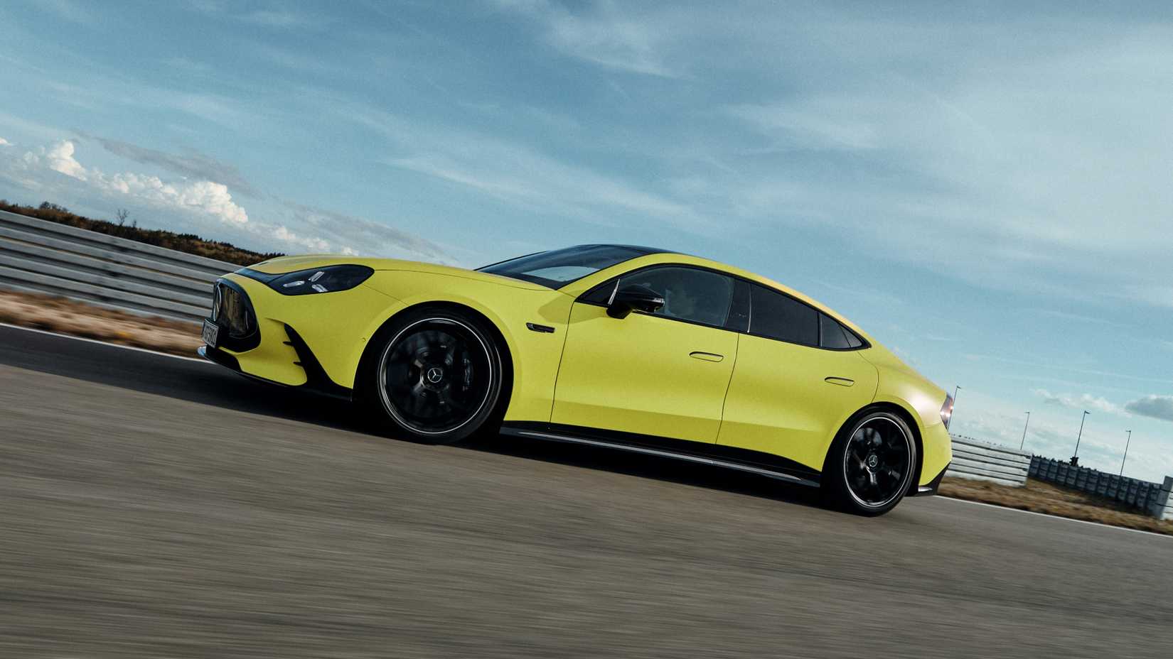 2027 Mercedes-AMG GT 4-Door Coupe electric yellow dynamic (3)