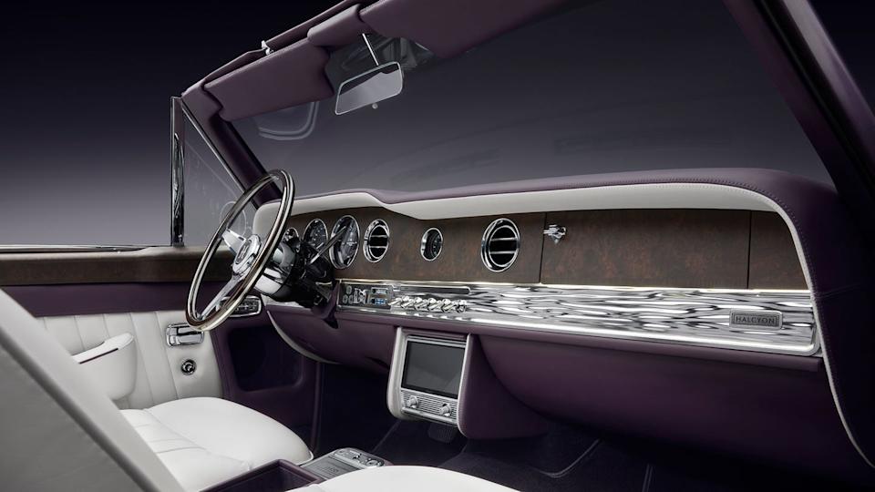 Interior of a luxury convertible car.