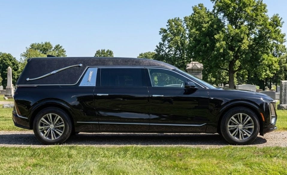cadillac lyriq hearse rear big window