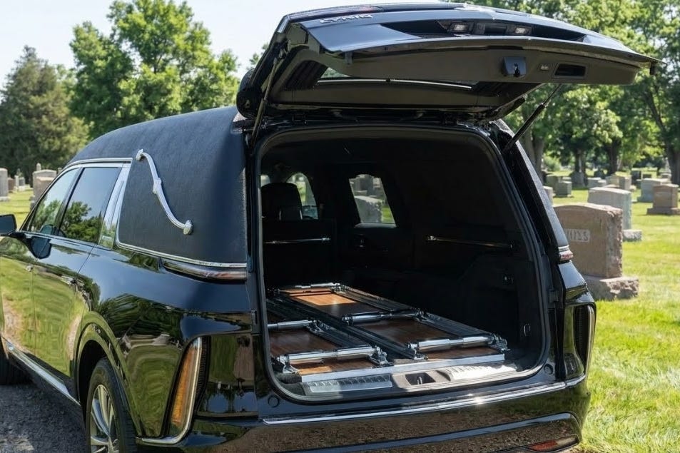 cadillac lyriq hearse rear open