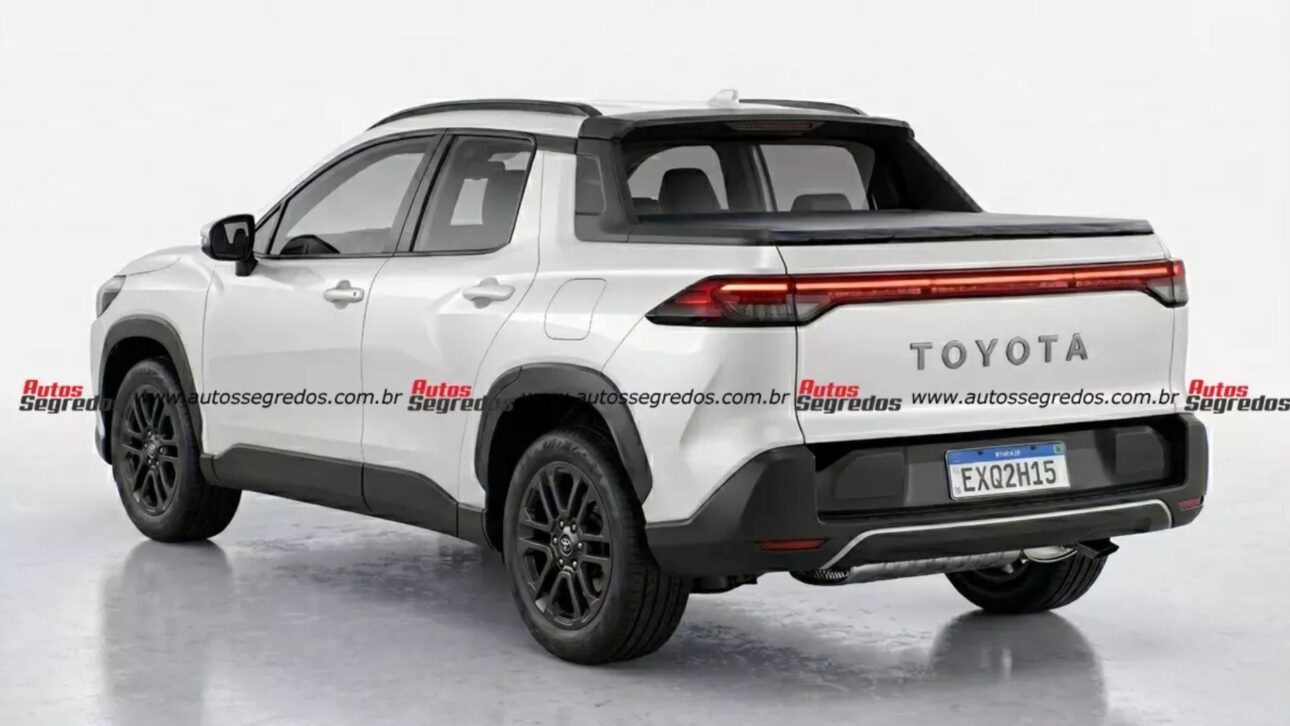 Nova picape da Toyota baseada no Corolla Cross já roda em SP e terá motor 2.0 flex e versão híbrida plug-in.