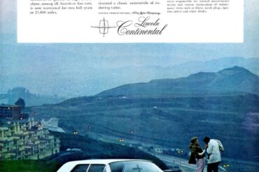 The 1961 Lincoln Continental print ad claimed the car had "America's largest V8!"