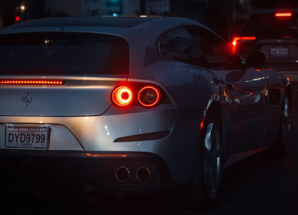 [Ferrari GTC4Lusso] in traffic.
