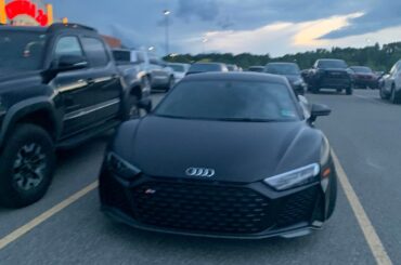 Some [Audi R8] that I saw at the parking lot of a movie theatre, not the most interesting in the world but I don’t see these often
