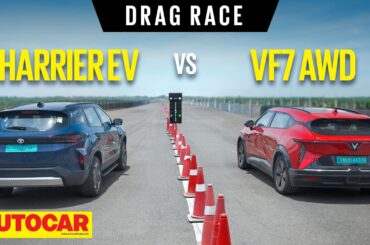 Drag Race: Tata Harrier EV vs Vinfast VF7 - Large and charged | Autocar India