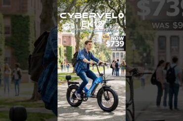 This blue chunky tires hit different! #cybervelo #ebike #electricvehicle #ek12 #trythatinasmalltown