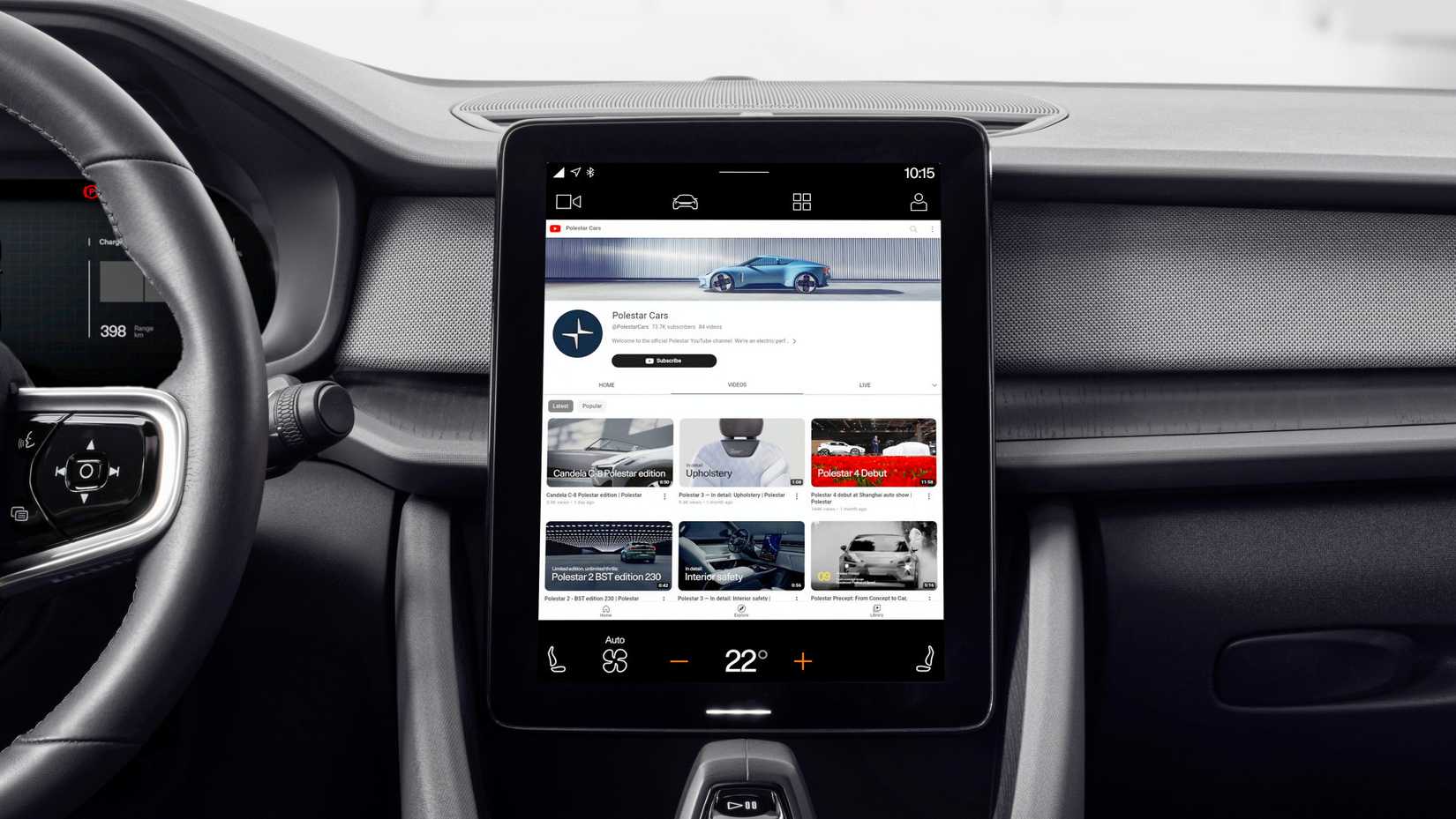 2025 Polestar 2 interior shot showing screen