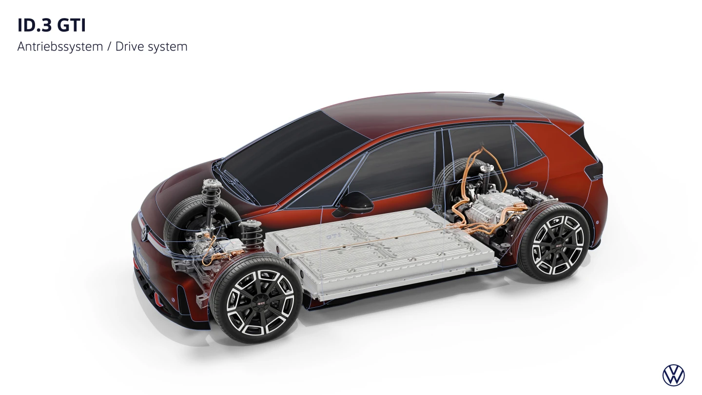 Power comes from Volkswagen’s latest APP550 electric drive unit mounted on the rear axle
