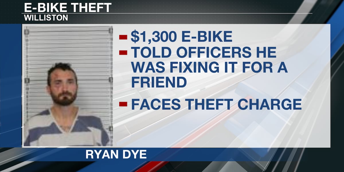 Williston man facing theft charges for stolen e-bike Williston man facing theft charges for stolen e-bike