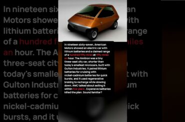 AMC Built A Lithium Electric Car In Nineteen Sixty Seven