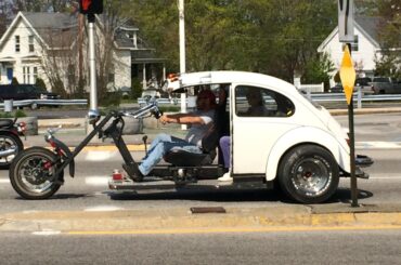 Volkswagen Beetle, modified to motorcycle